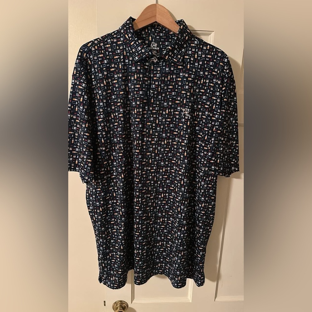 Rhoback Navy Cocktail Old Fashioned XXL Polo